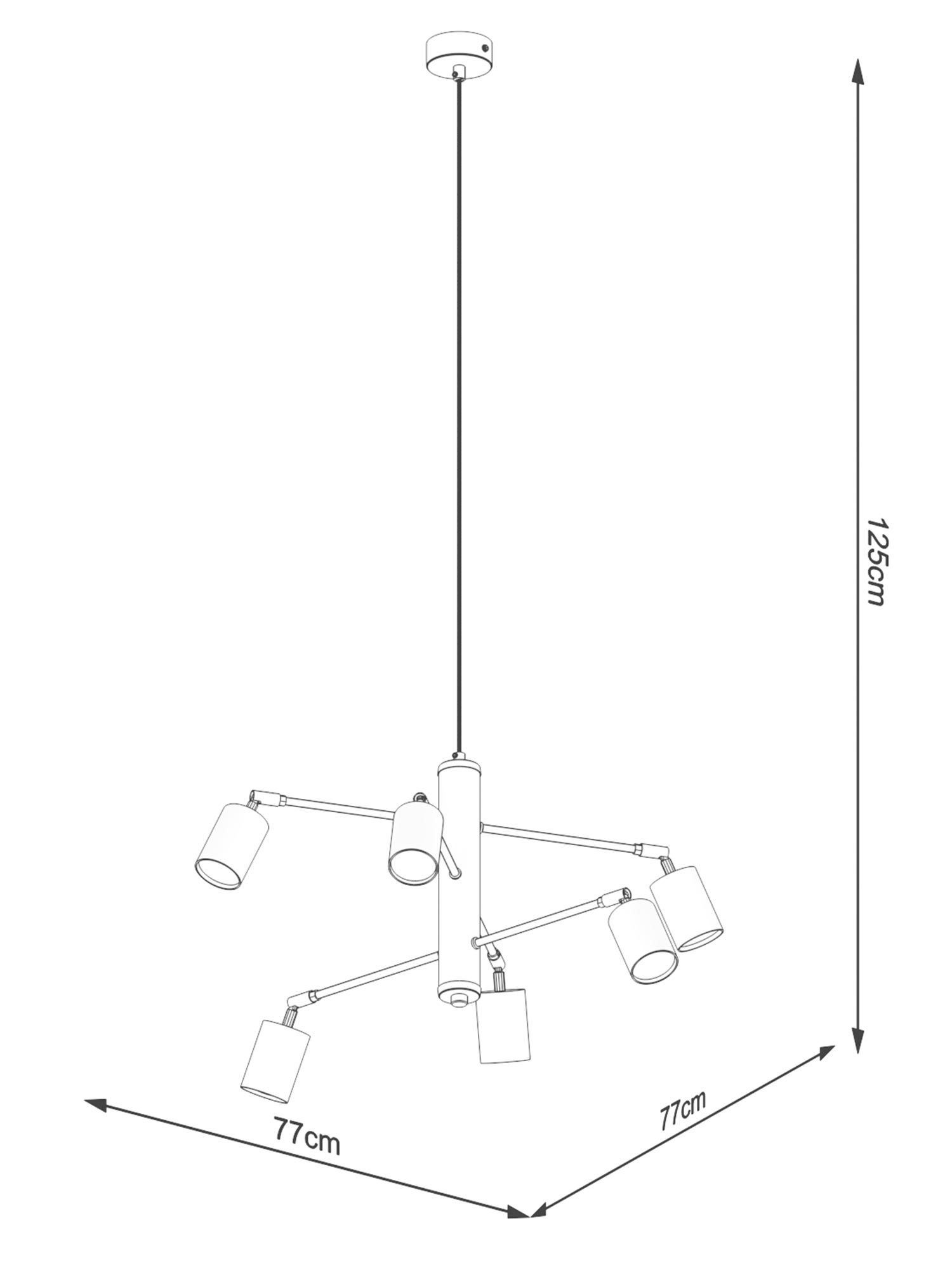 Rysunek techniczny nowoczesnego żyrandolu Rysunek techniczny nowoczesnego żyrandolu