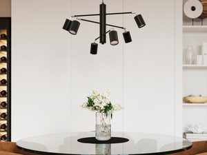 Miniaturka 15 - Czarna lampa sufitowa z ruchomymi reflektorami LED