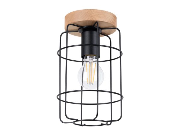 Lampa sufitowa w stylu loftowym z drucianym kloszem