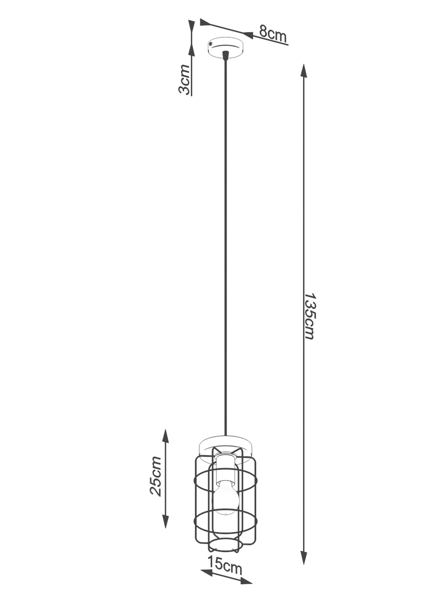 Rysunek techniczny lampy wiszącej Rysunek techniczny lampy wiszącej