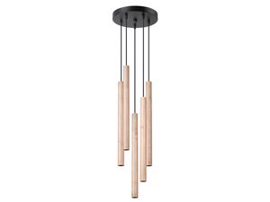 Miniatúra 10 - LED lampa s piatimi drevenými tienidlami, moderný štýl