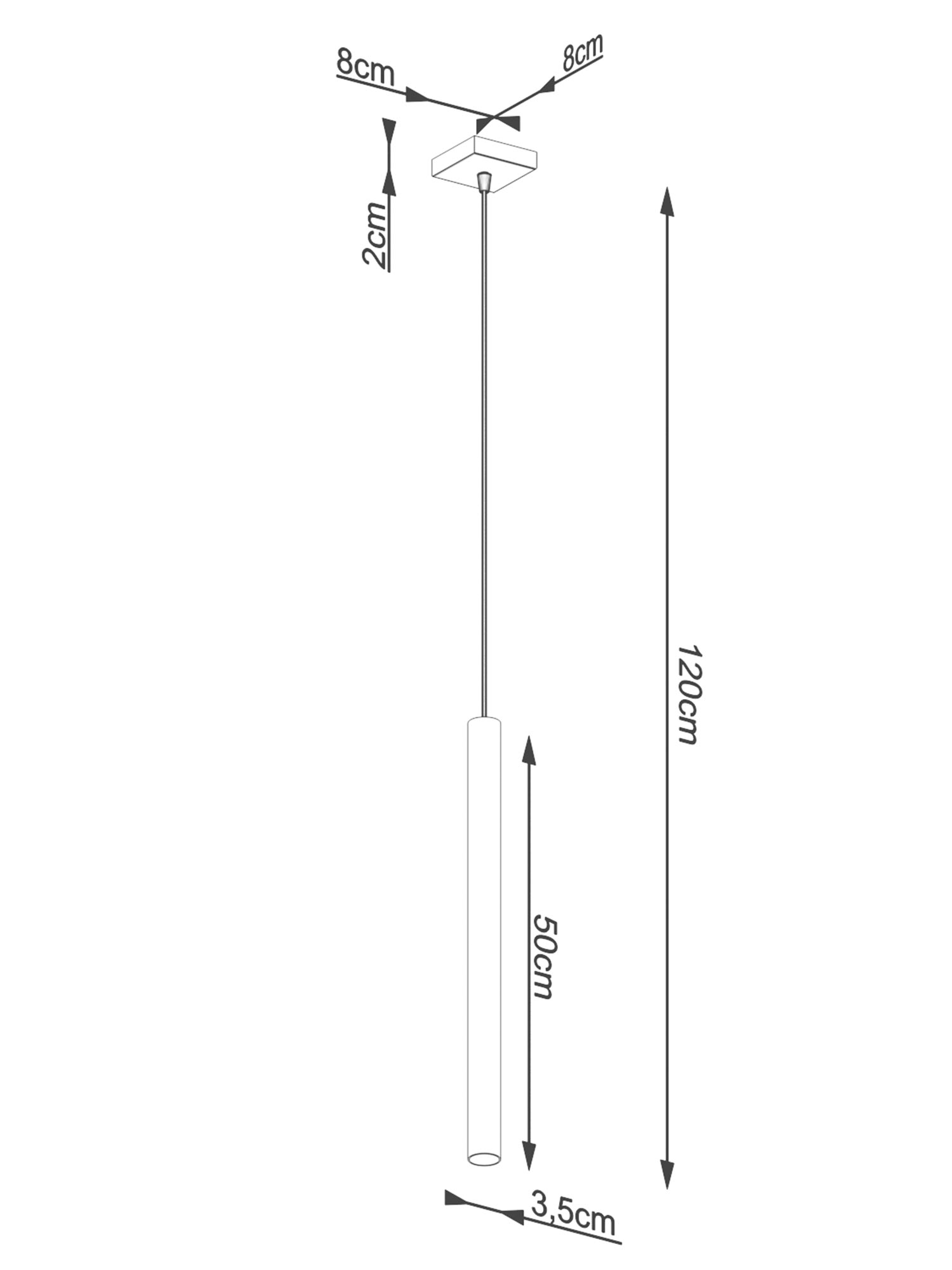 Rysunek wymiarów betonowej lampy sufitowej LED Rysunek wymiarów betonowej lampy sufitowej LED