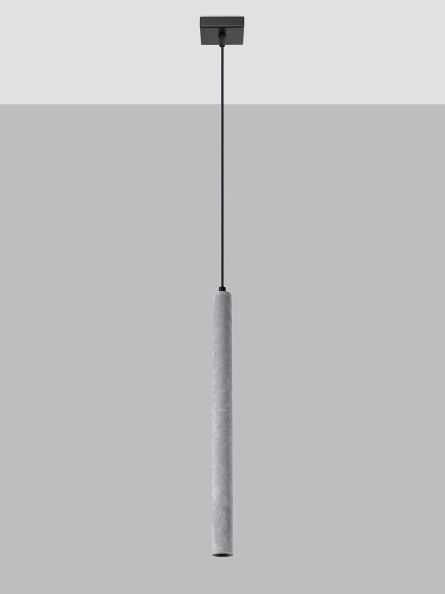 Betonowa lampa wisząca LED z czarnym przewodem, styl industrialny Betonowa lampa wisząca LED z czarnym przewodem, styl industrialny