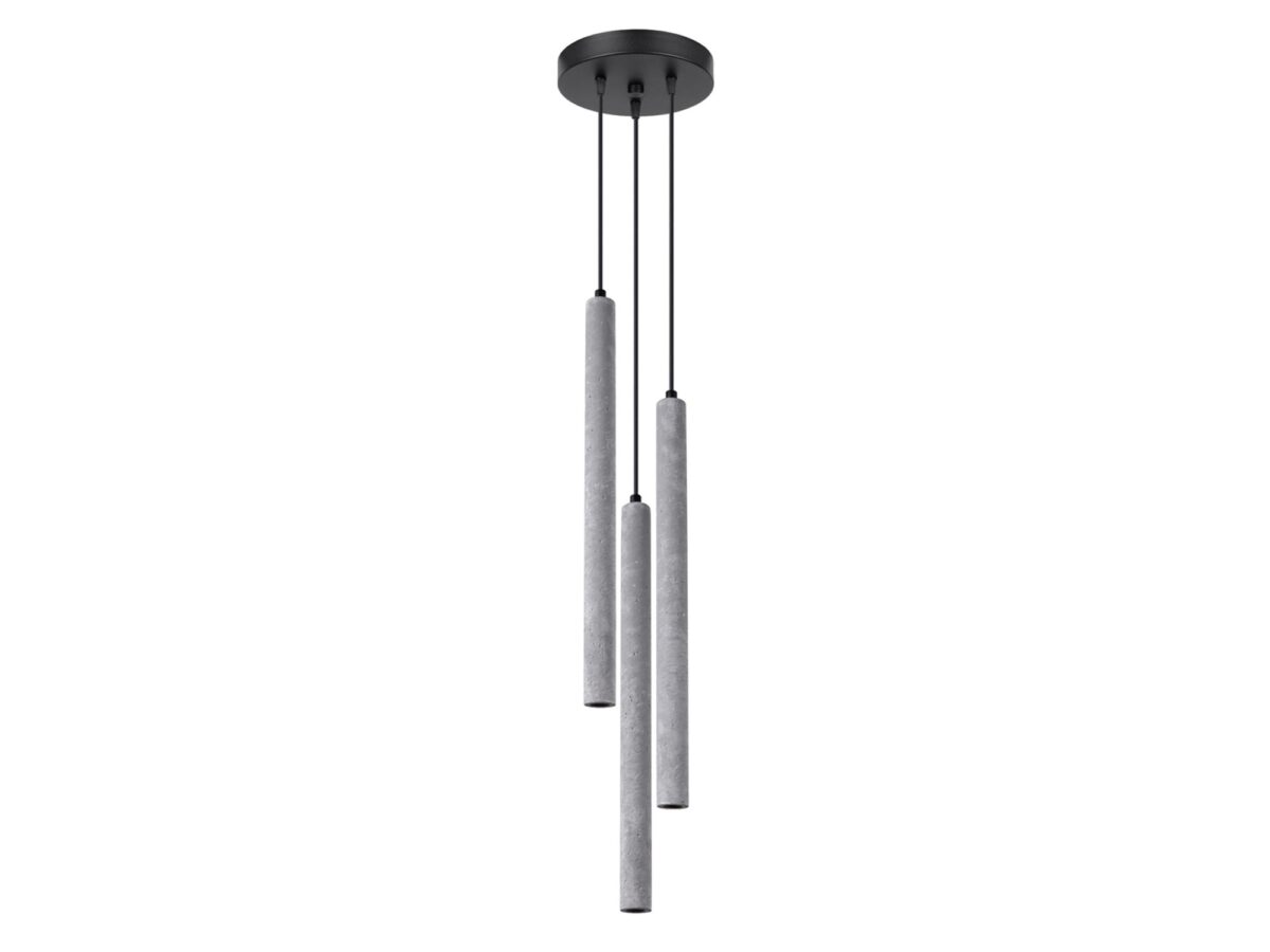 Grau-schwarze Hängelampe aus Beton 3,5 cm TULOS ARBOR 3P