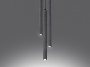 Miniaturka 3 - Trzy betonowe lampy LED w ciemnym wnętrzu, styl industrialny