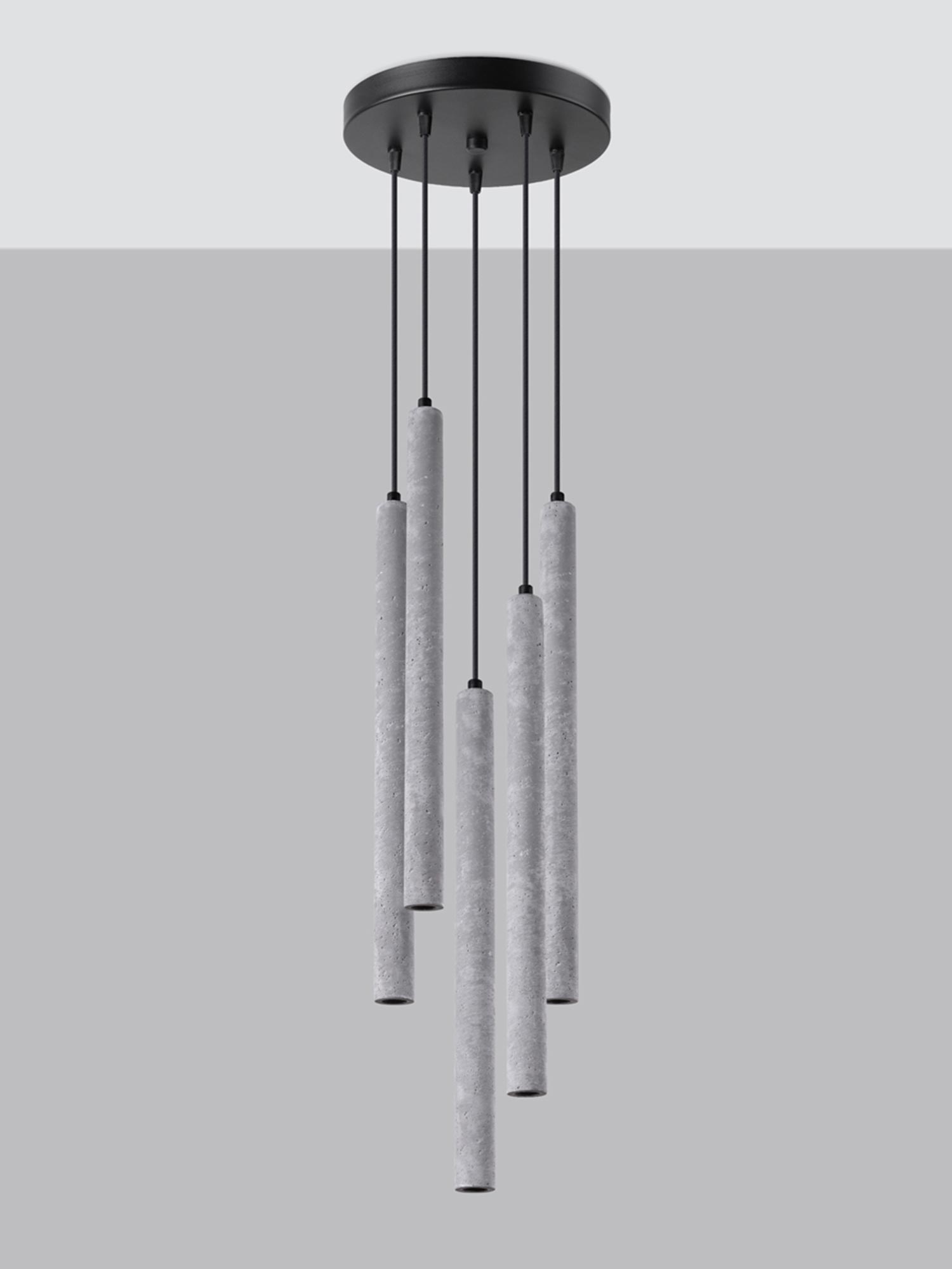 Lampa wisząca z betonowymi kloszami LED, styl nowoczesny Lampa wisząca z betonowymi kloszami LED, styl nowoczesny