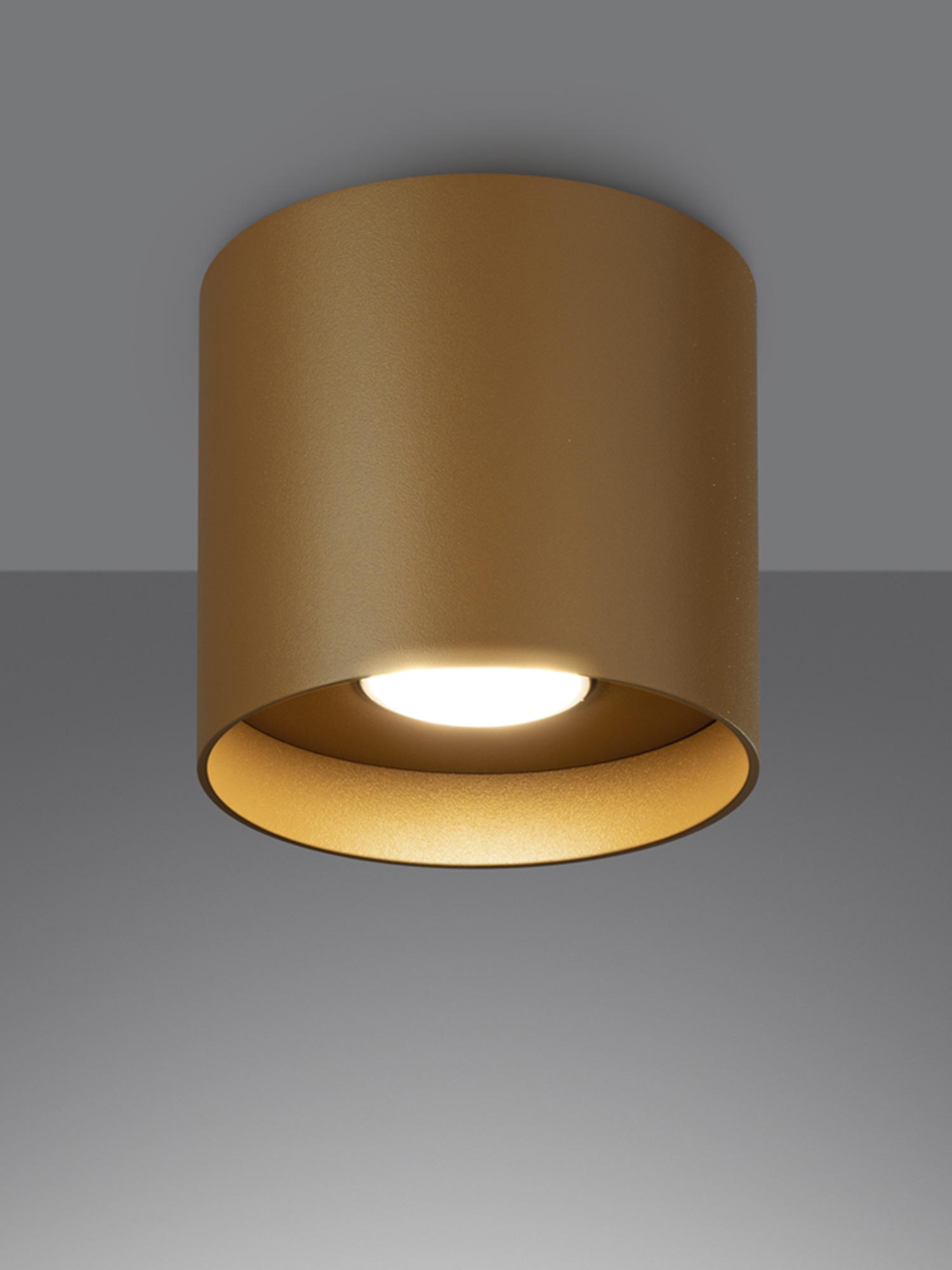 Złota lampa LED natynkowa w nowoczesnym wykończeniu Złota lampa LED natynkowa w nowoczesnym wykończeniu