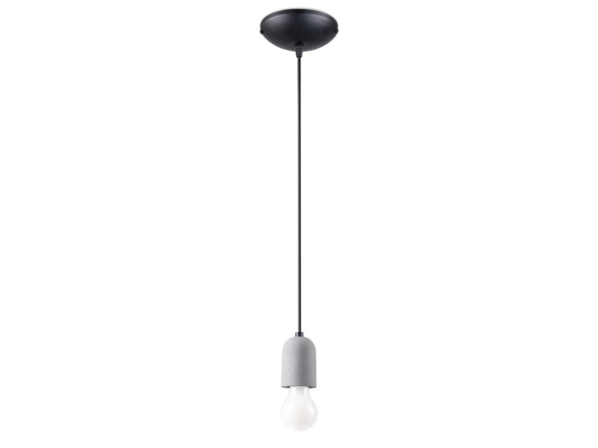 Grau-schwarze Hängelampe aus Beton 14x14x3 cm LANGO CELIA 1