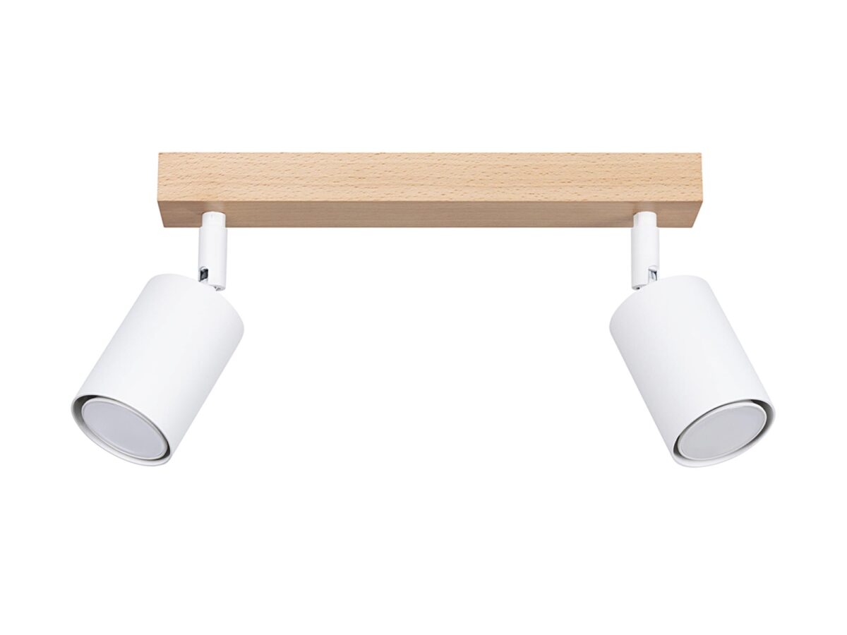 Loft Deckenleuchte weiß Holz 46 cm CLARIS 2