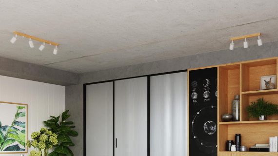 Miniaturka 5 - Kuchnia z jasnym sufitem i białą listwą świetlną