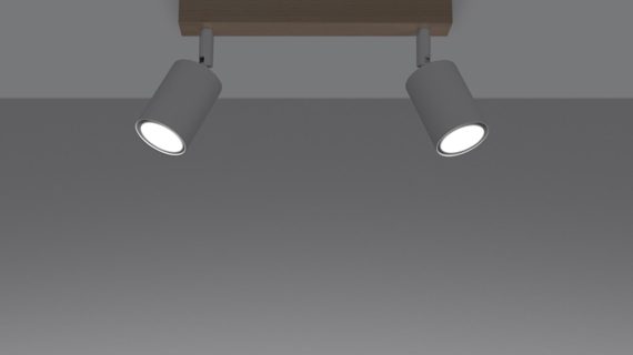 Miniaturka 2 - Nocna aranżacja z dwoma reflektorami LED na drewnianej listwie