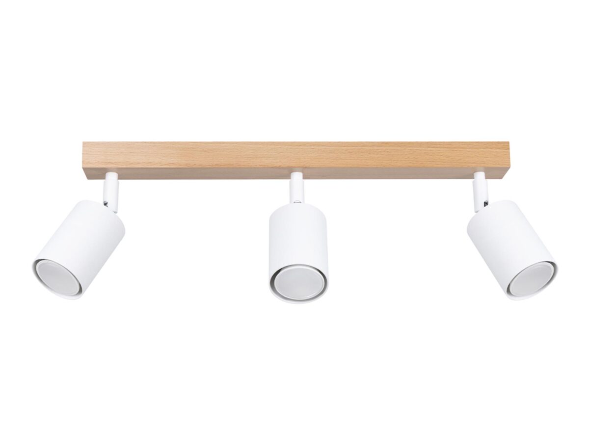 Loft Deckenleuchte weiß Holz 45/5/3 CLARIS 3L