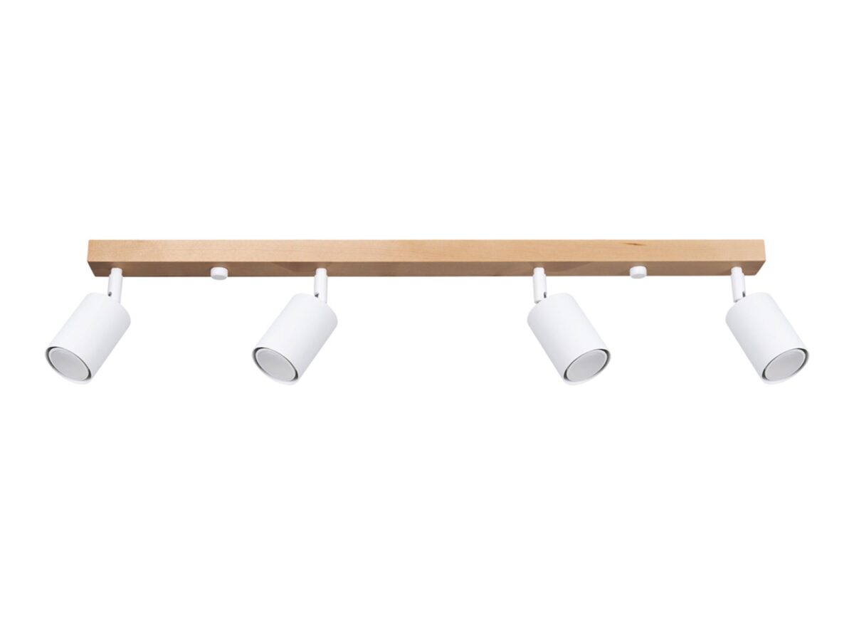 Loft Deckenleuchte weiß Holz 96 cm CLARIS 4