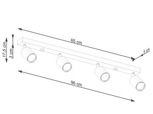 Miniaturka 7 - Rysunek techniczny minimalistycznej lampy sufitowej