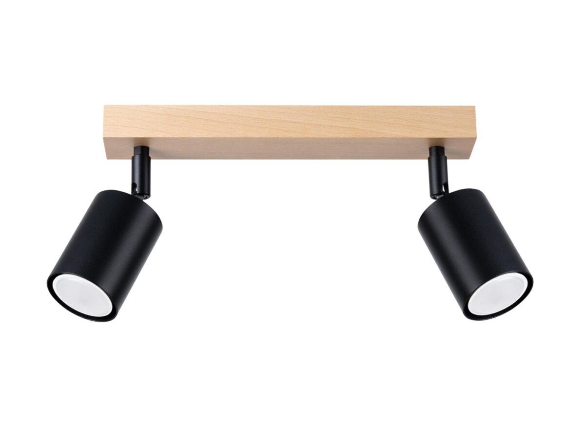 Moderne Deckenleuchte schwarz Holz 30x5x3 cm CLARIS 2