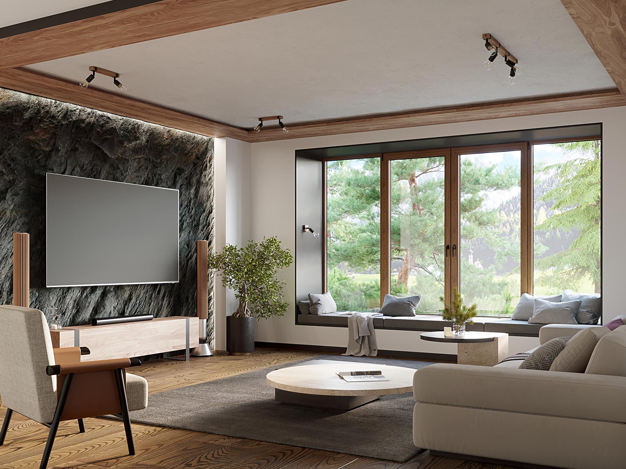 Lampy sufitowe w eleganckiej aranżacji salonu Lampy sufitowe w eleganckiej aranżacji salonu