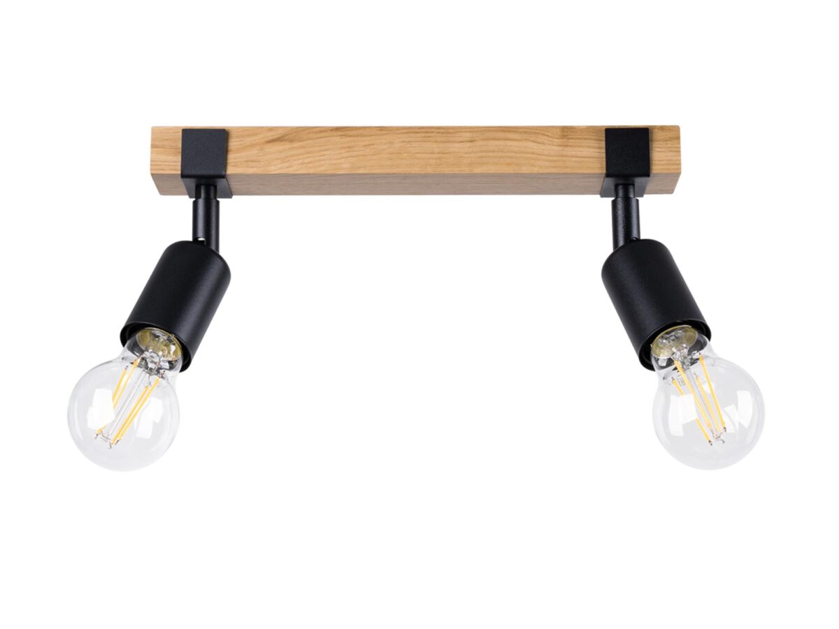 Minimalistische Deckenleuchte schwarz Holz ZARA 2