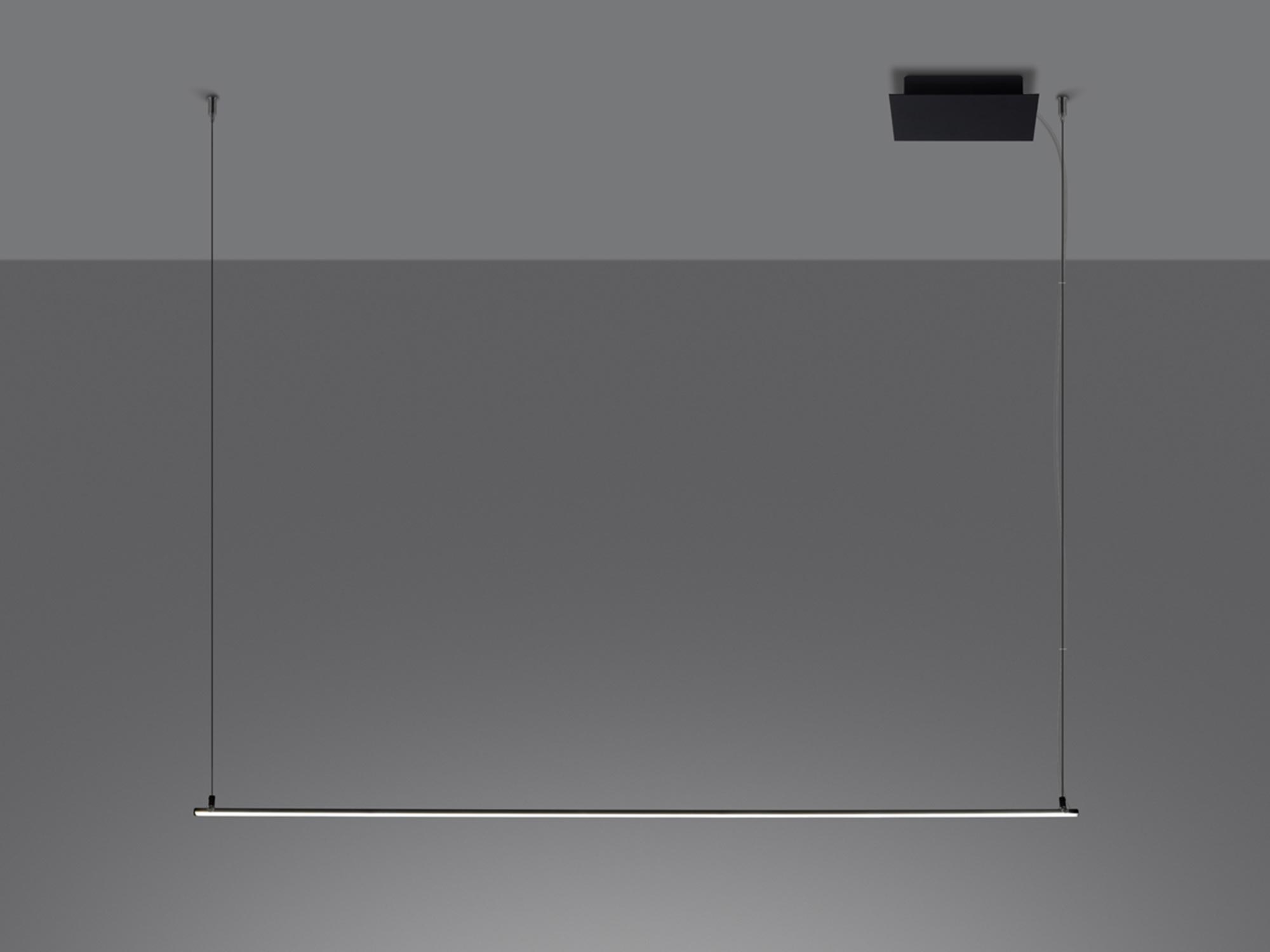 Zbliżenie na cienki profil lampy LED z dolnym światłem Zbliżenie na cienki profil lampy LED z dolnym światłem