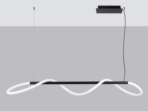 Miniaturka 2 - Falowana lampa LED w neutralnej aranżacji wnętrza w stylu minimalistycznym