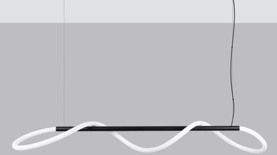 Miniaturka 2 - Falowana lampa LED w neutralnej aranżacji wnętrza w stylu minimalistycznym