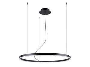 Miniatúra 14 - Stropná LED lampa s okrúhlym prstencom a čiernou stropnou základňou