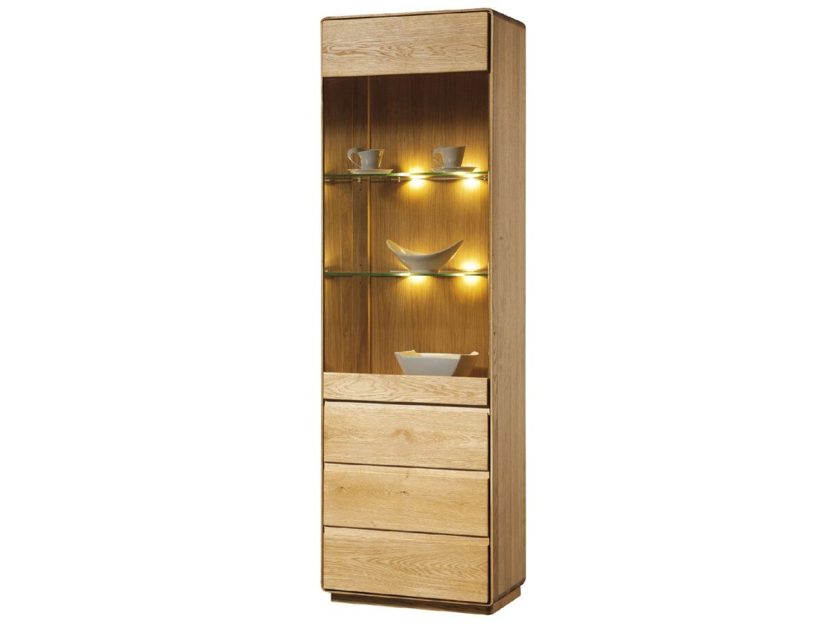 Verglaste Vitrine Eiche massiv SETO