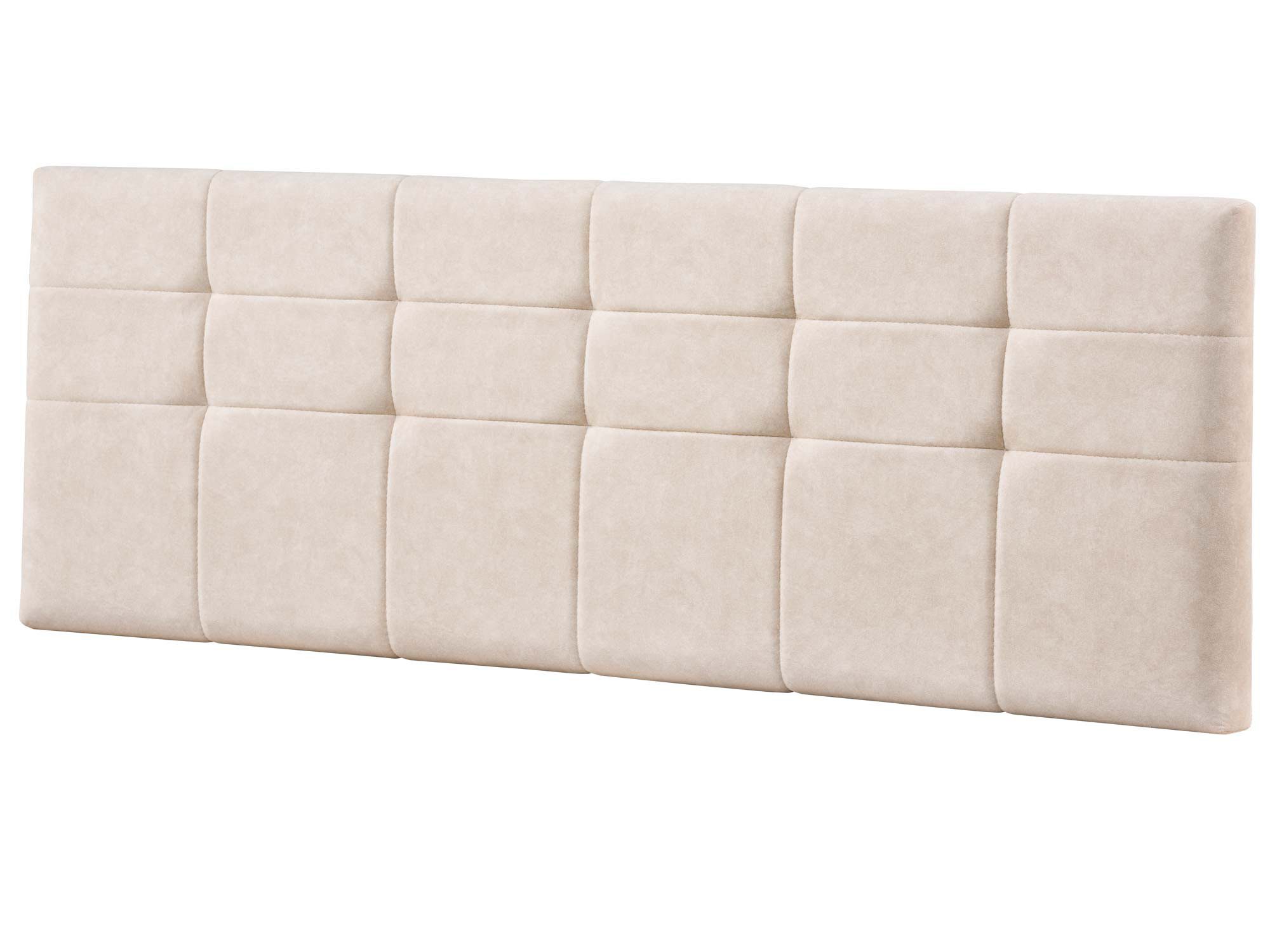 Beżowy tapicerowany zagłówek łóżka z pikowaniem