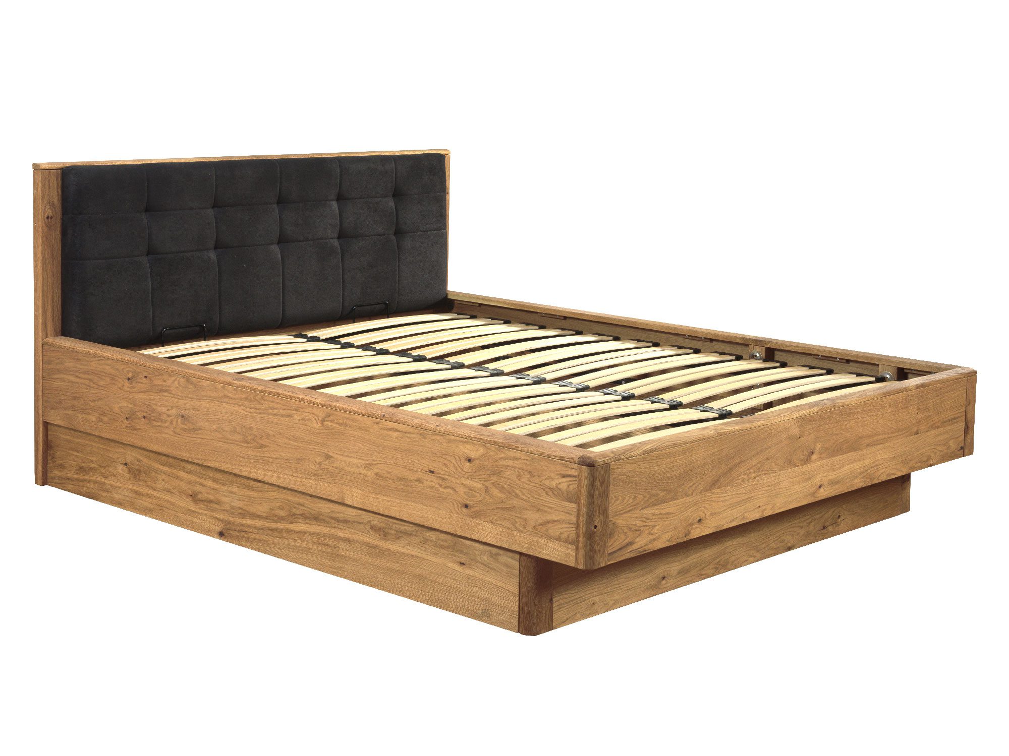 Drewniane łóżka z tapicerowanym zagłówkiem