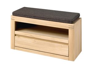 Miniaturka 1 - Drewniana ławka do przedpokoju z tapicerowanym siedziskiem