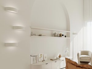 Miniatura 5 - Bílé půlkruhové nástěnná svítidla LED v aranžmá klasycznego obývacího pokoje