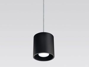 Miniaturka 1 - Czarna lampa wisząca LED z przewodem do nowoczesnych wnętrz