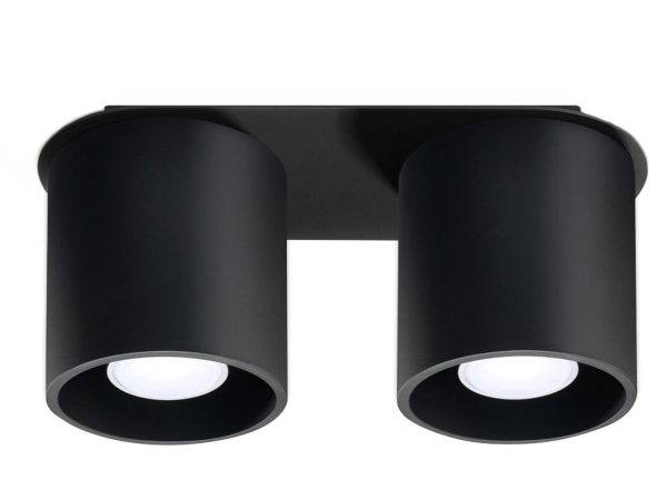 Podwójna czarna lampa sufitowa LED do nowoczesnych wnętrz kuchni lub salonu