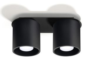 Miniaturka 1 - Podwójna czarna lampa sufitowa LED do nowoczesnych wnętrz