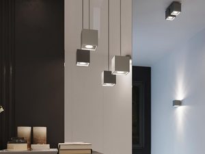 Miniaturka 3 - Dekoracyjne oświetlenie LED z wiszącymi sześciennymi kloszami