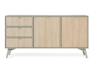 Miniatúra 16 - Moderná komoda s tromi zásuvkami a dvierkami v dubovej farbe