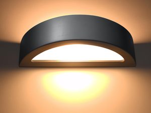 Miniatura 8 - Černý oblý LED nástěnné svítidlo s jednolitym strumieniem světla