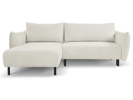 Kremowy narożnik modułowy z niskim oparciem, styl skandynawski