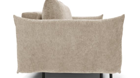 Miniaturka 4 - Beżowa sofa tapicerowana z wygodnymi podłokietnikami w stylu minimalistycznym