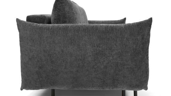 Miniaturka 21 - Antracytowa sofa tapicerowana z szerokim siedziskiem i miękkimi poduszkami