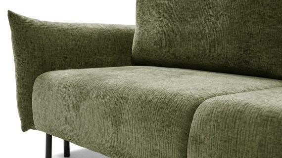 Miniaturka 17 - Stylowa oliwkowa sofa na czarnych nóżkach