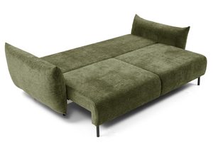 Miniaturka 14 - Oliwkowa sofa tapicerowana z funkcją spania i cienkimi nóżkami