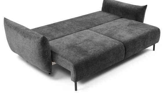 Miniaturka 22 - Antracytowa sofa tapicerowana z funkcją spania w stylu nowoczesnym