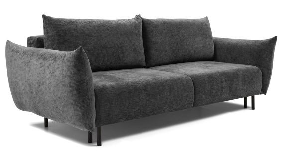 Miniaturka 19 - Szara sofa tapicerowana z prostymi liniami i minimalistycznym designem