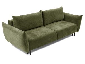 Miniaturka 12 - Oliwkowa sofa tapicerowana z prostymi liniami i wygodnym siedziskiem