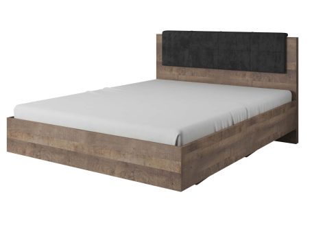 Drewniane łóżko z pojemnikiem na pościel, nowoczesny design