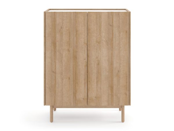 Komoda dubová z pionowym uspořádáním čel, moderní design