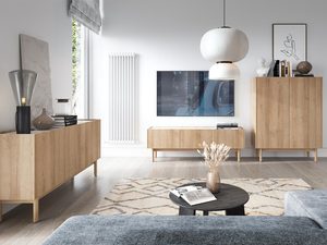 Miniaturka 3 - Minimalistyczny salon z drewnianym sideboardem w stylu skandynawskim