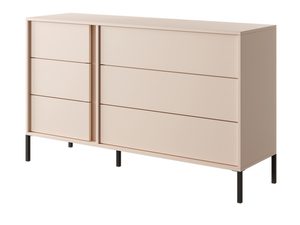 Miniaturka 3 - Praktyczna komoda z trzema pojemnymi szufladami w nowoczesnym stylu do jasnej sypialni