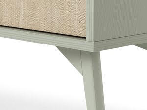Miniaturka 10 - Detal nóg komody w kolorze oliwkowym z lekkim zwężeniem