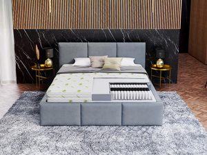 Miniatura 3 - Šedé kontinentální postel s matrací ortopedycznym